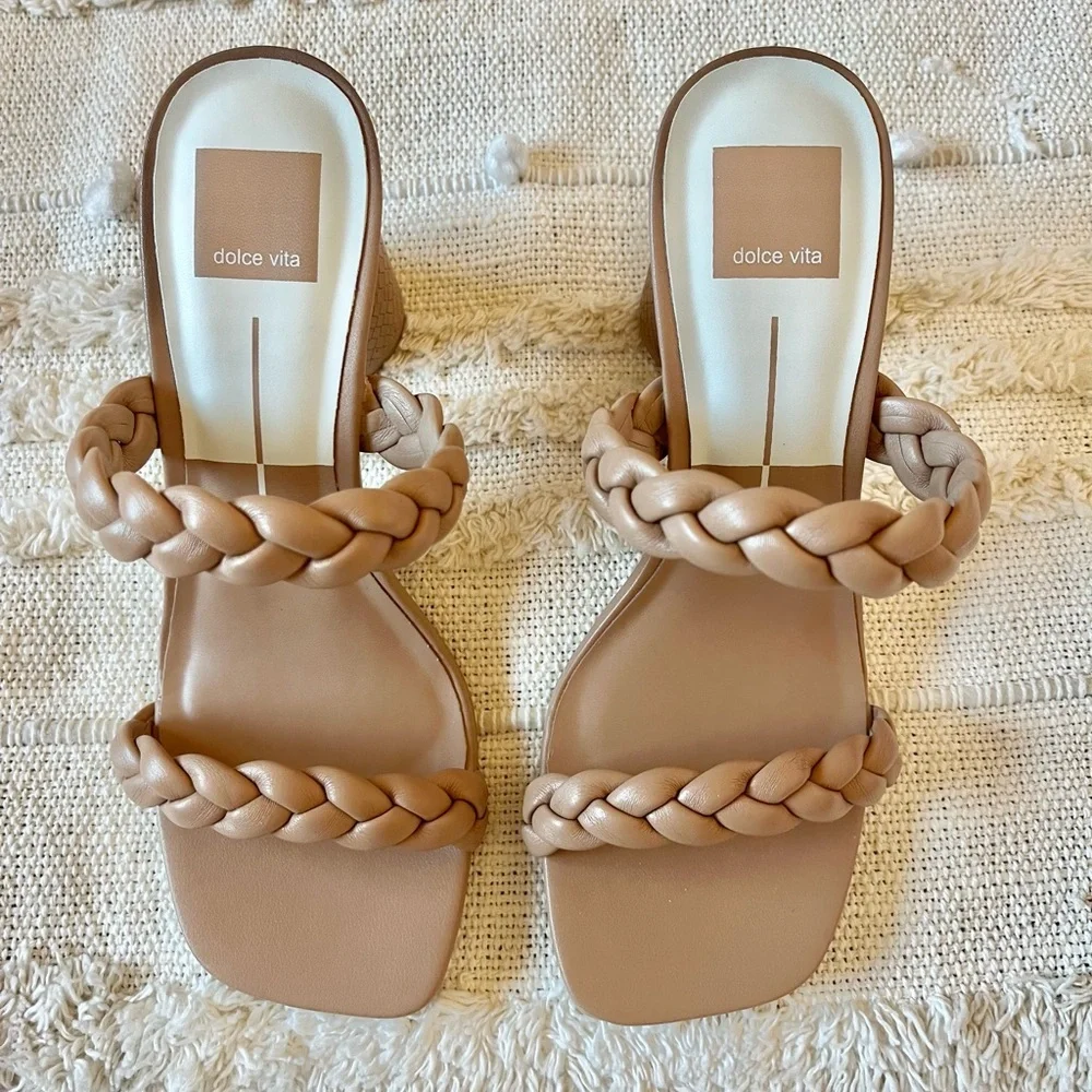 NWB Dolce Vita Nairi Braided Strappy Sandal Cafe Stella - Picture 6 of 8